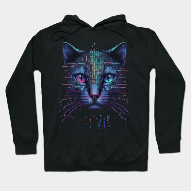 Cyber Punk Cyber Cat Hoodie by TriHarder12